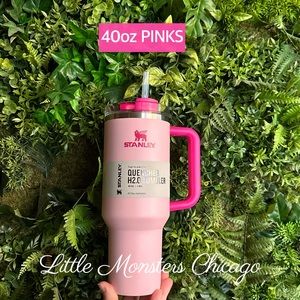 Authentic 40oz PINK FLAMINGO stanley quencher, NWT, labels on mug